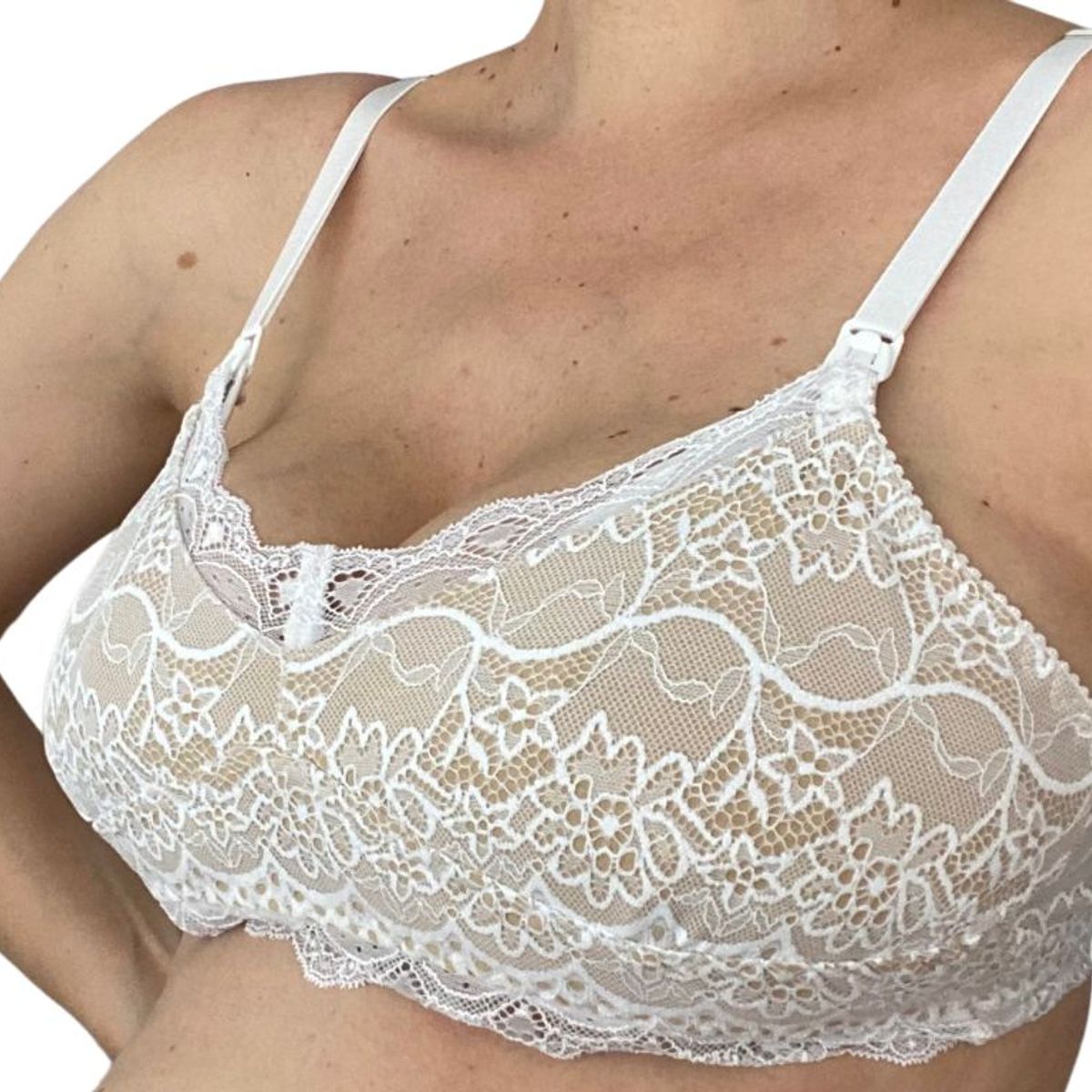 GENERICO - Sosten Maternal Julietta Con Encaje Exterior Broche Lactancia BCxy