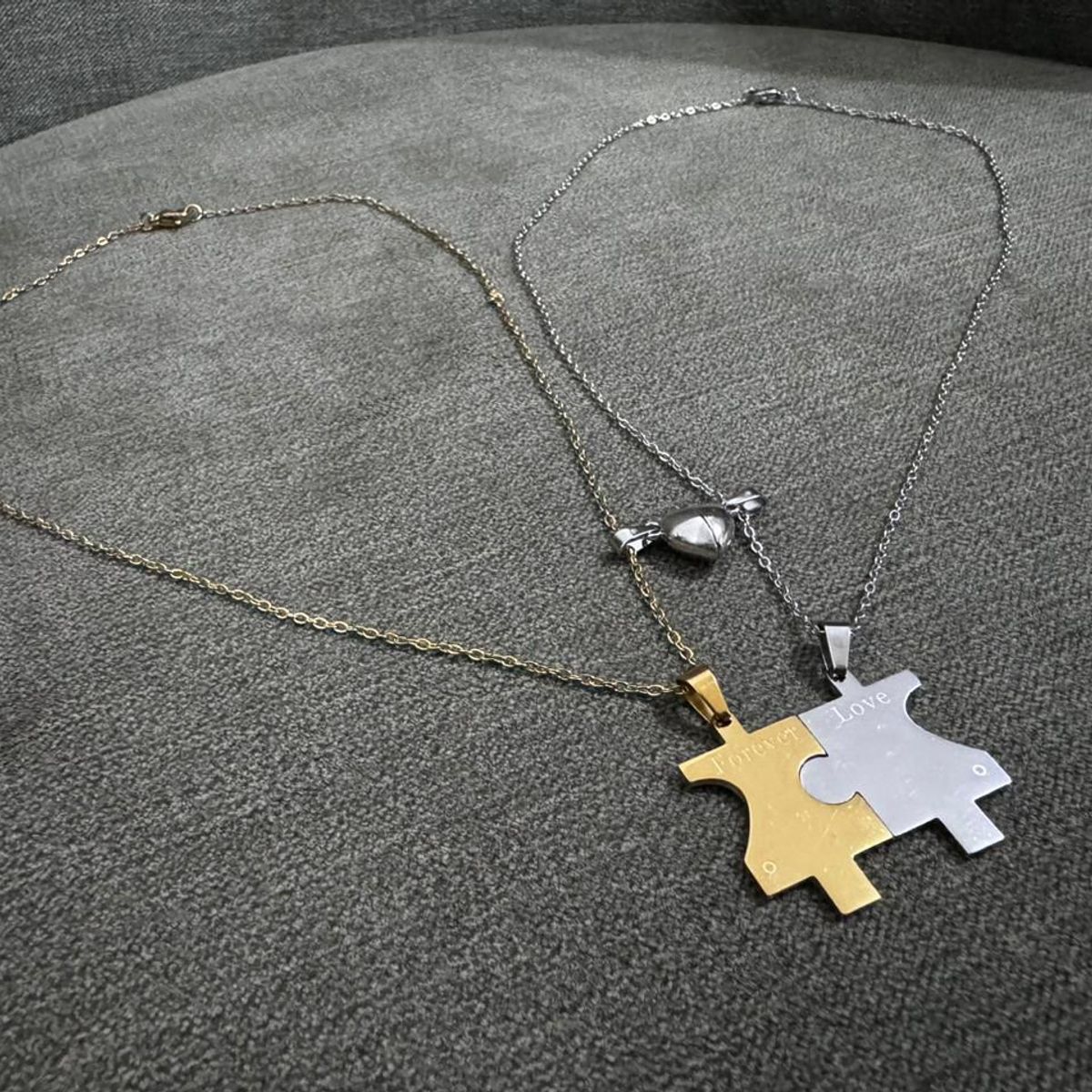 GENERICO - Collar promesa de amor para parejas imantada con dije mi complento