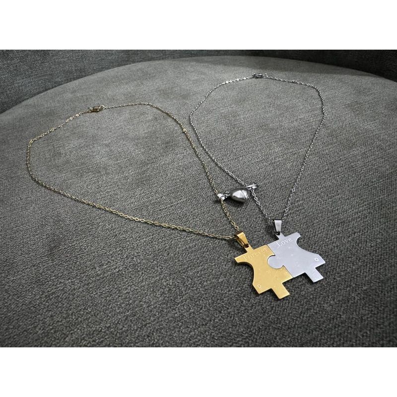 GENERICO - Collar promesa de amor para parejas imantada con dije mi complento