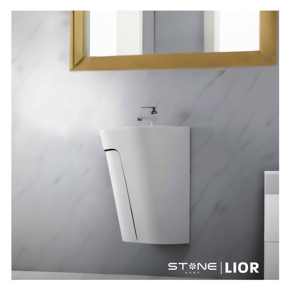 STONE - LAVATORIO SEMI-STANDING LIOR BLANCO C NEGRO STONE