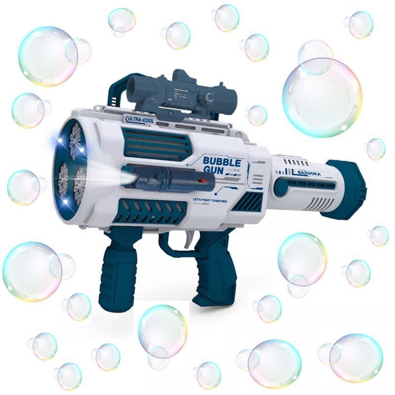 GENERICO - BAZOOKA DE BURBUJAS DE FLUJO CONTINUO - RECARGABLE - AZUL