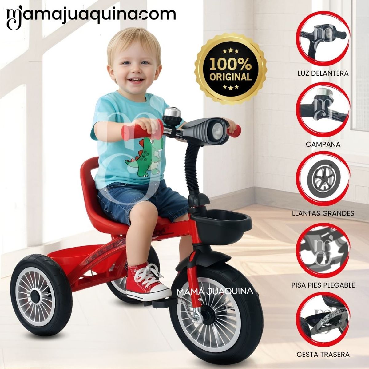 DOUX BEBE - Triciclo Chavito Musical «TRIKE» Red
