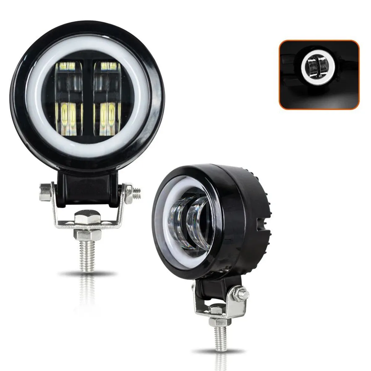 JET - Faro Led Superpotente Ojo Ãngel 7cm 20w Lupa 6d Aro Blanco