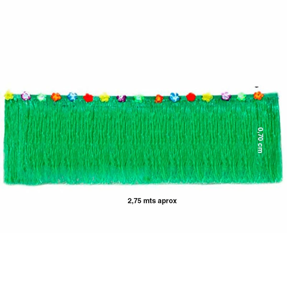 GENERICO - Falda de mesa Hawaiano en Rafia Color VERDE