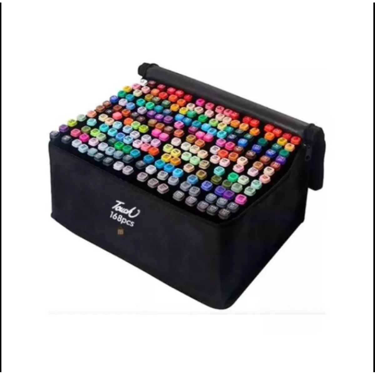 GENERICO - SET DE 168 PLUMONES CON PUNTA DOBLES STUCHE