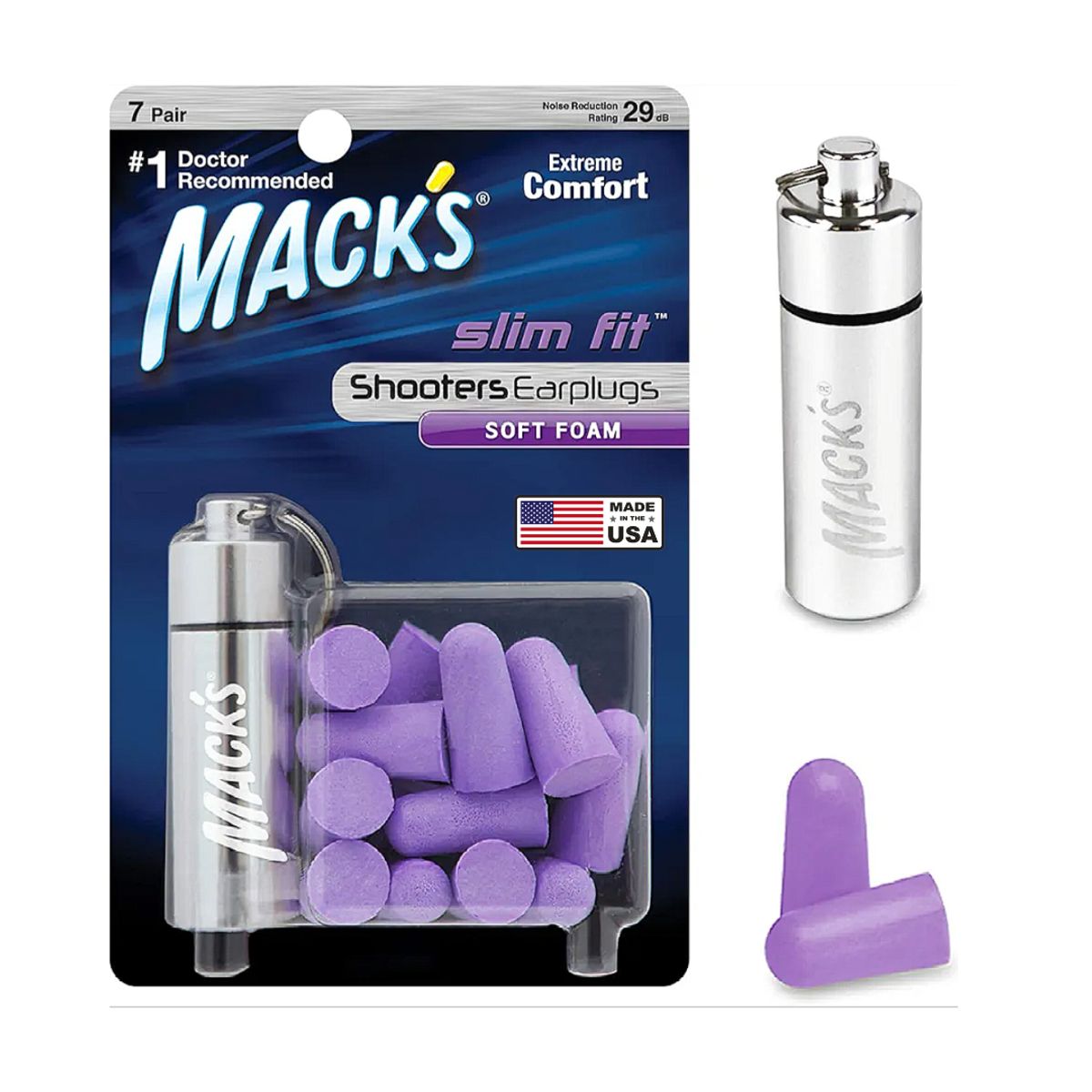 GENERICO - Tapón de Oídos para Canal Auditivo Pequeño Dormir Estudiar Viajar Reducción 29dB - SLIM FIT MACKS