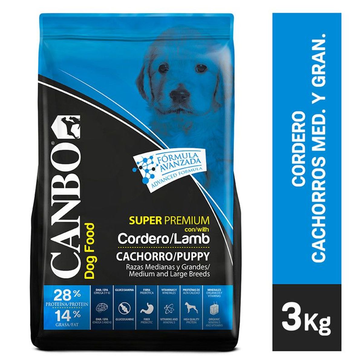 CANBO - CANBO PERROS CACHORROS 3KG RAZA MEDIANA Y GRANDE CORDERO