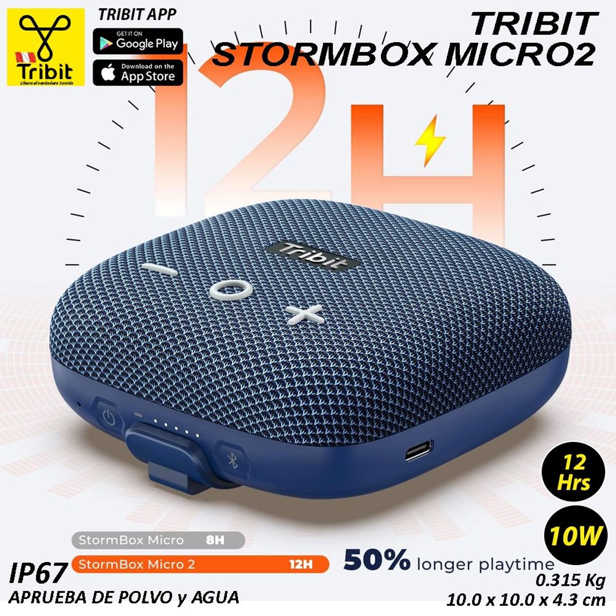 TRIBIT - Tribit StormBox Micro2  - Altavoz Bluetooth Azul
