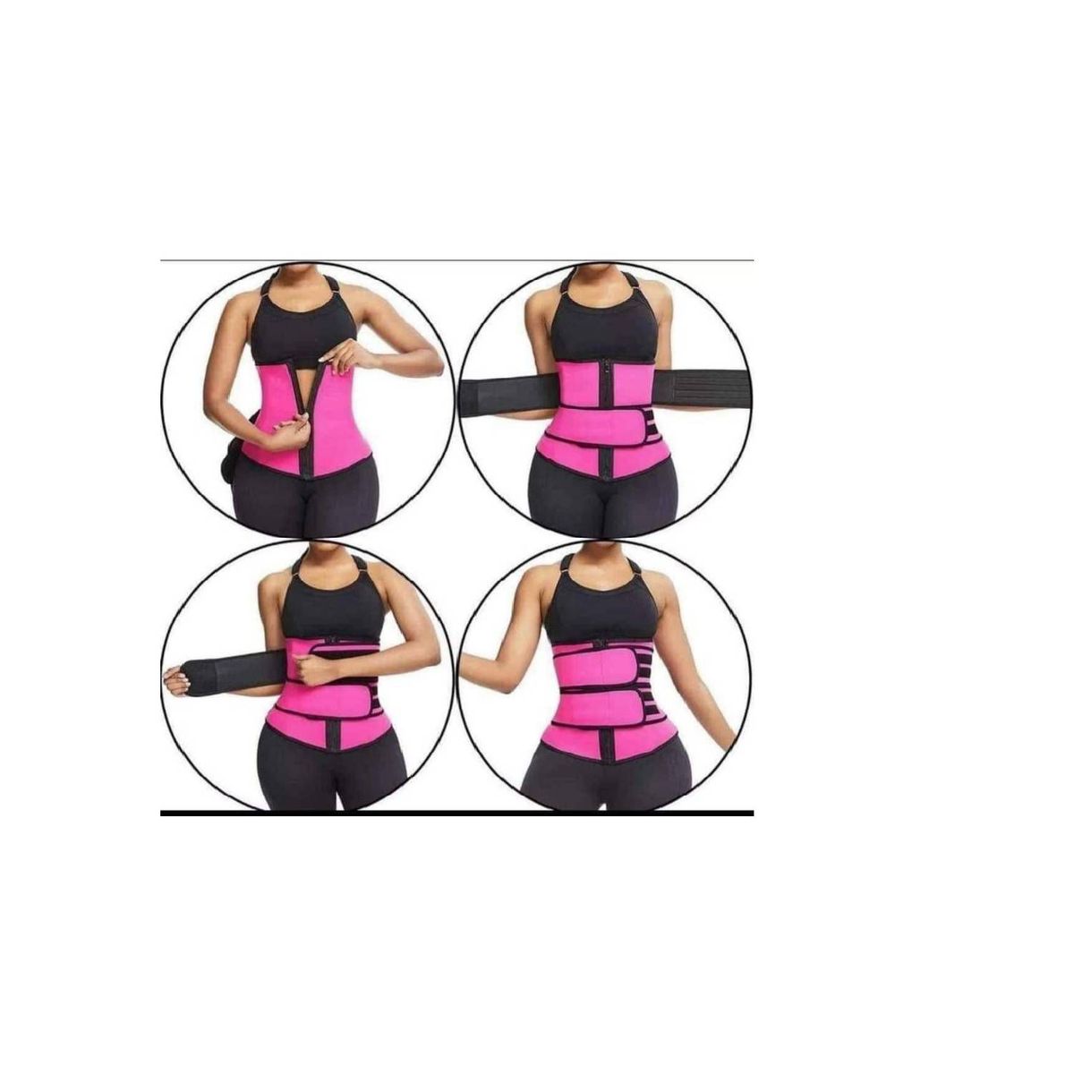 GENERICO - Faja Reductora de Cintura 2 Velcros Para Entrenamiento fucsia