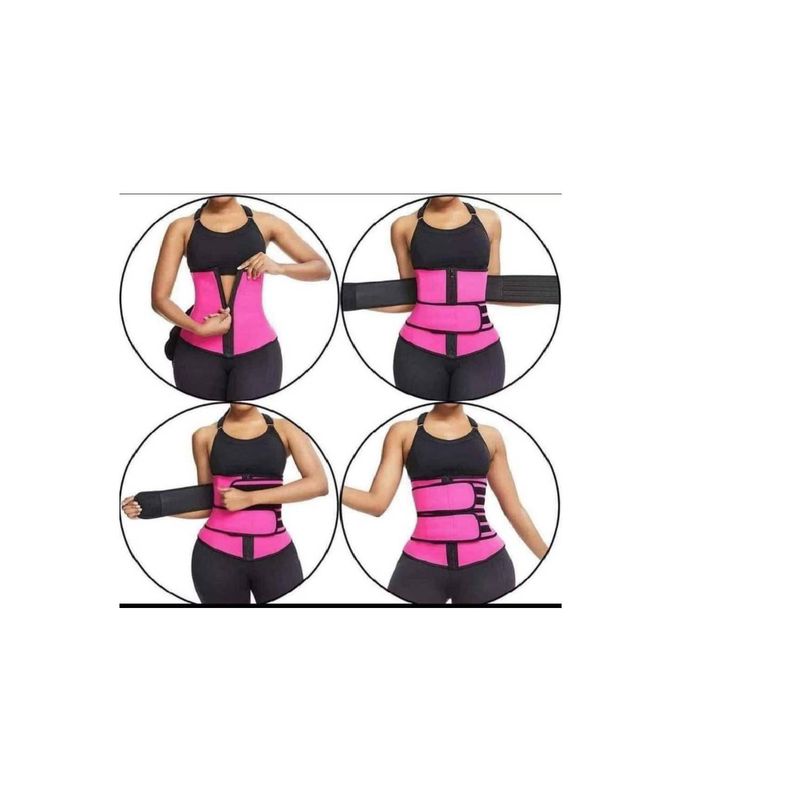 GENERICO - Faja Reductora de Cintura 2 Velcros Para Entrenamiento fucsia