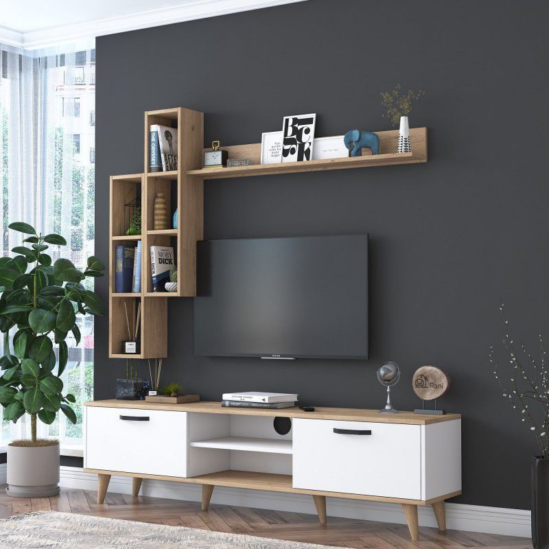 AMUEBLE - Centro de Entretenimiento KENTA  GOLD panel de TV melamina