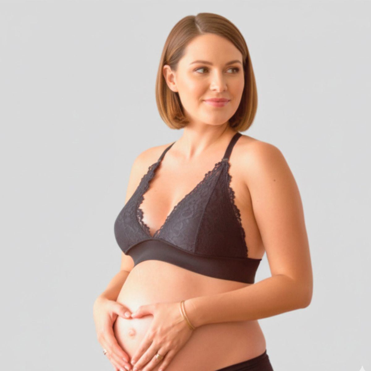 GENERICO - Sostén Maternal Halter Broche Lactancia Pretina Ancha Negro