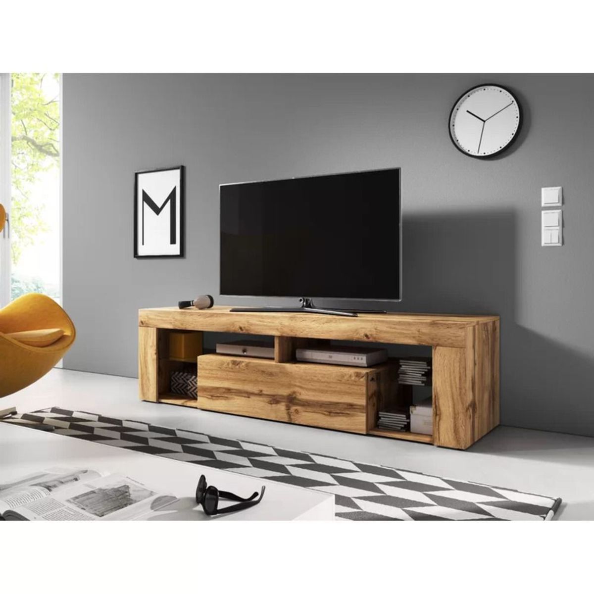TU MESITA - Mesa de TV Moderna Yibuti Marrón 140cm TU MESITA