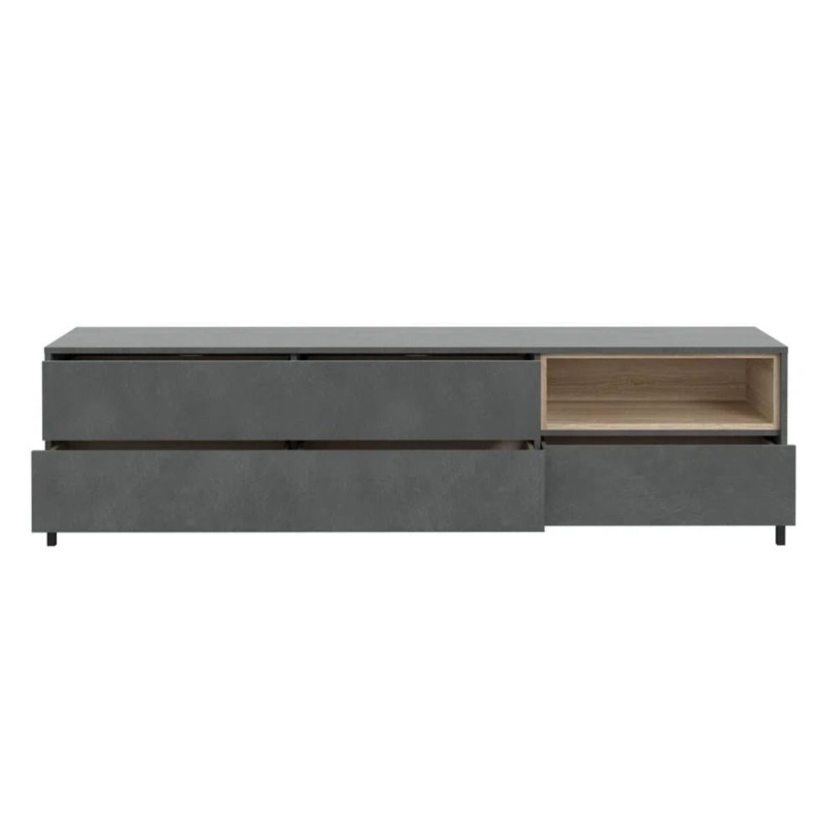 TU MESITA - Mesa de TV Moderna Congo Gris 3 Cajones TU MESITA