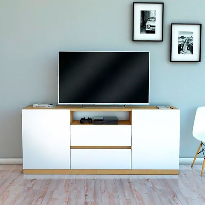 TU MESITA - Mesa de TV Mercedes Blanco/Oak 160 cm TU MESITA