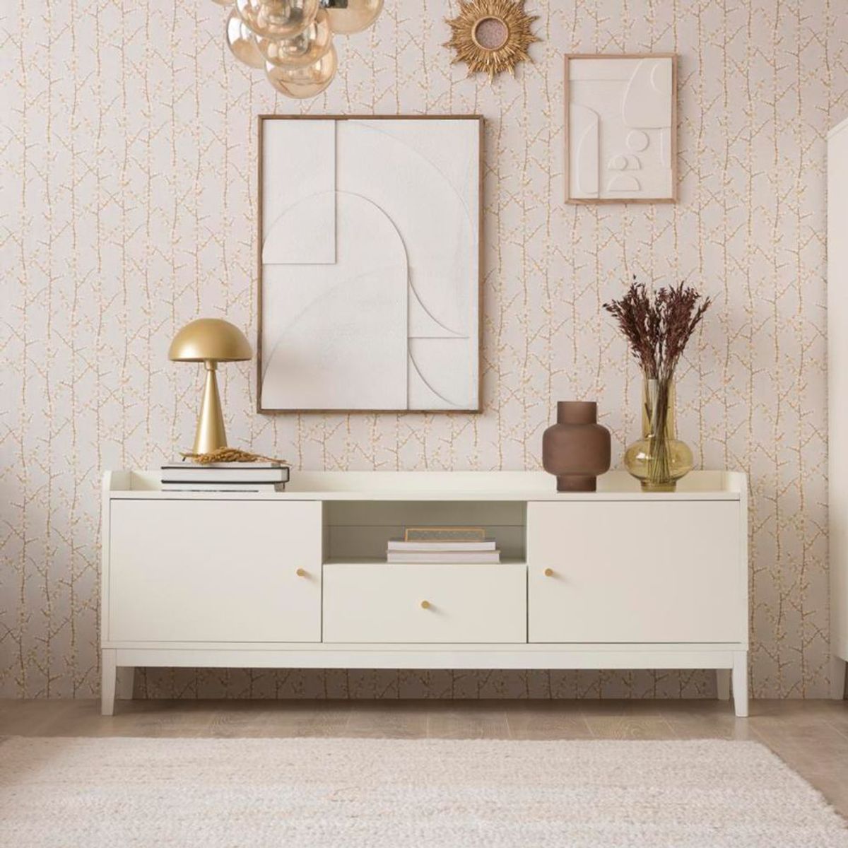 TU MESITA - Mesa de TV Moderna Lake Blanco 160 cm TU MESITA