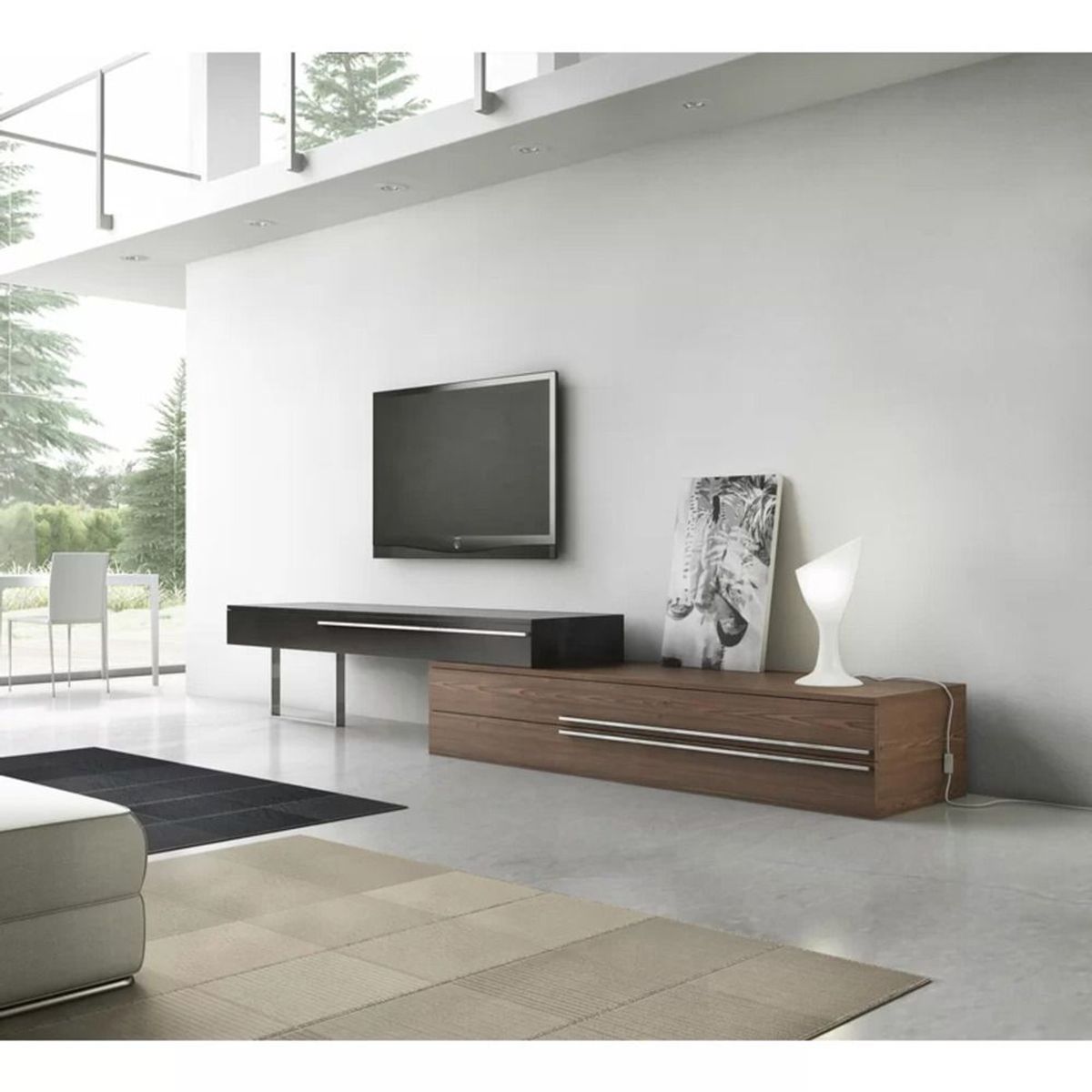 TU MESITA - Mesa de TV Contemporánea Sazuaje Marrón-Negro 167cm TU MESITA