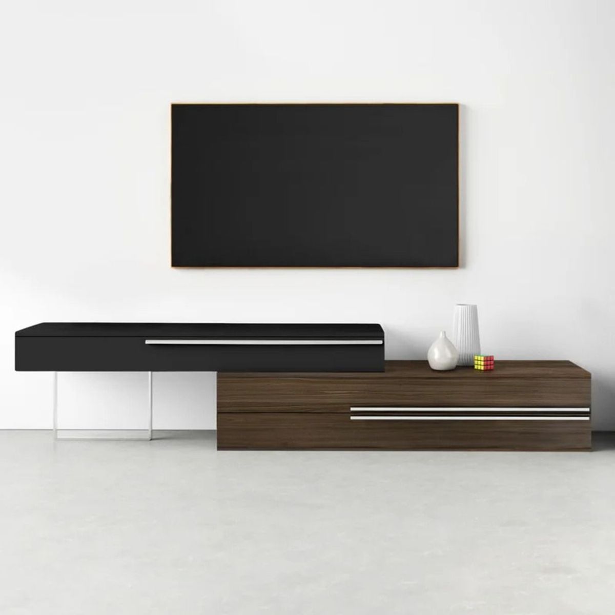 TU MESITA - Mesa de TV Contemporánea Sazuaje Marrón-Negro 167cm TU MESITA