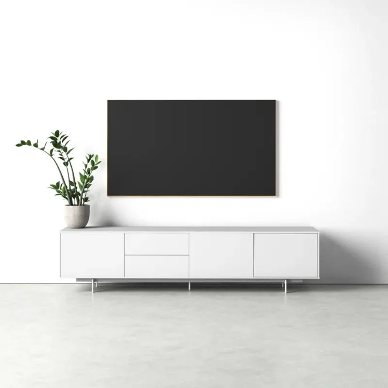 TU MESITA - Mesa de Tv Contemporánea Ibiza Blanco 214cm TU MESITA