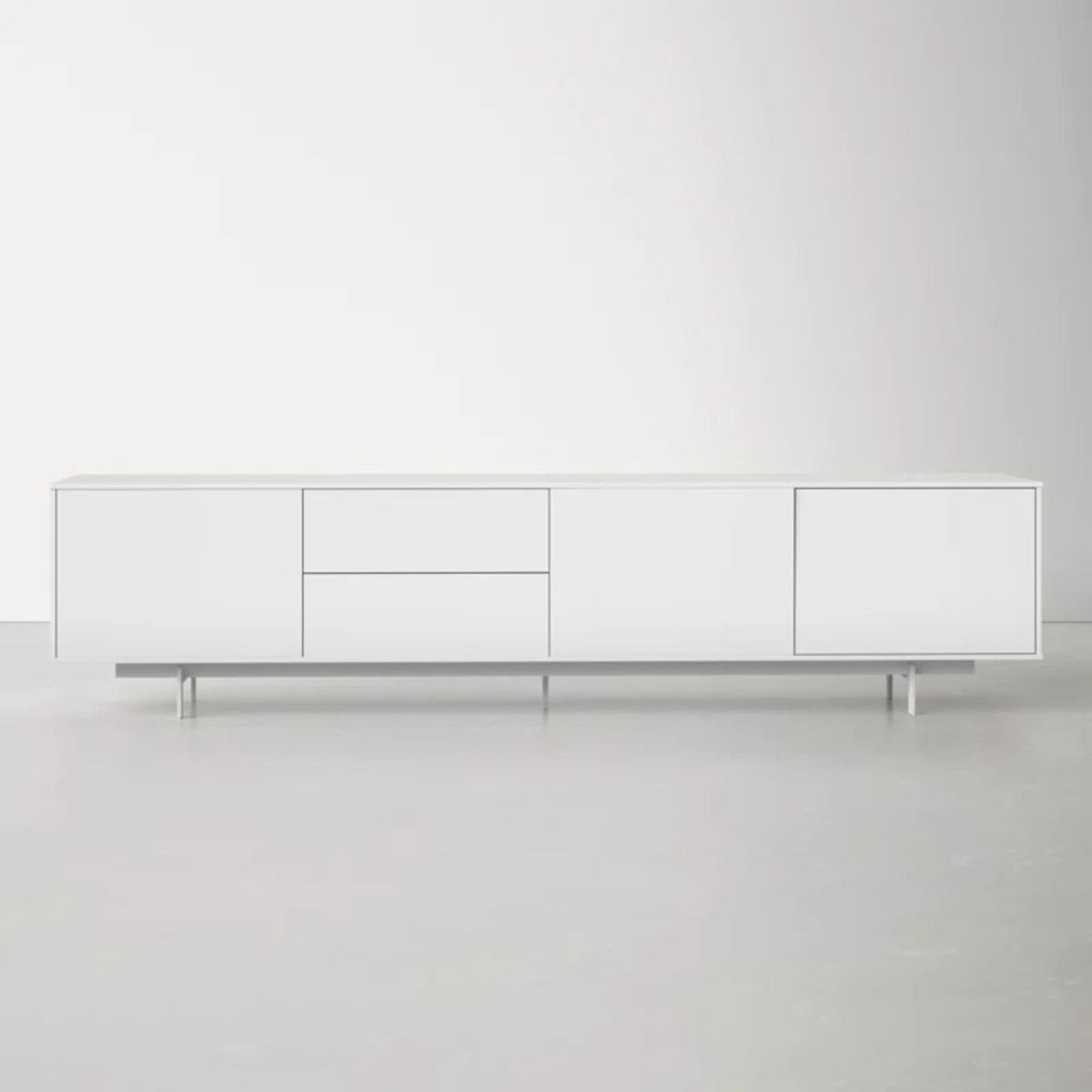 TU MESITA - Mesa de Tv Contemporánea Ibiza Blanco 214cm TU MESITA