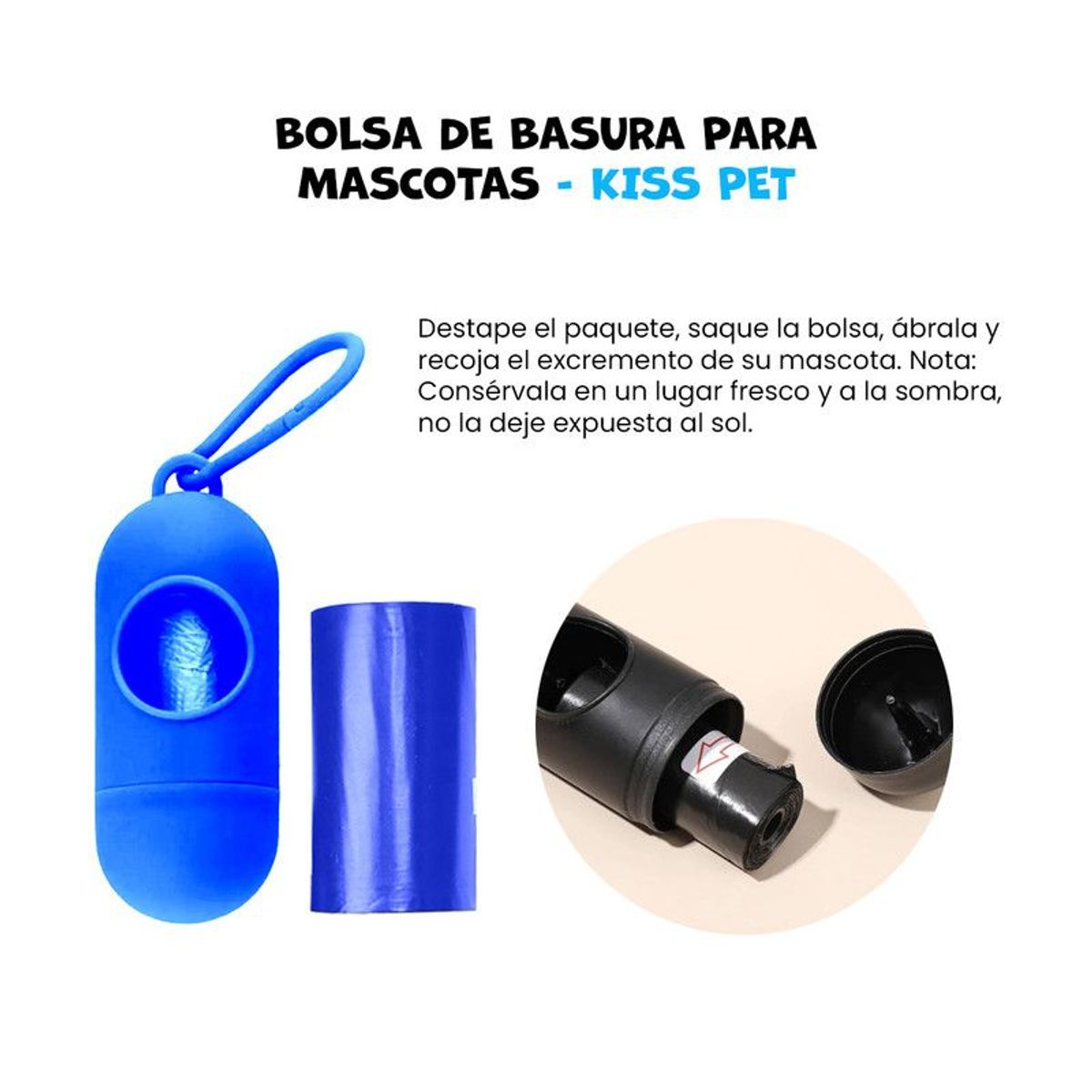 GENERICO - Bolsas de basura para mascotas Kiss Pet Azul