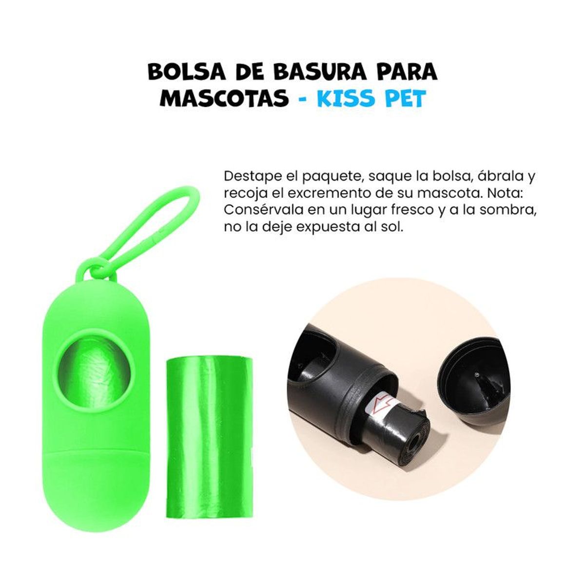 GENERICO - Bolsas de basura para mascotas Kiss Pet Verde