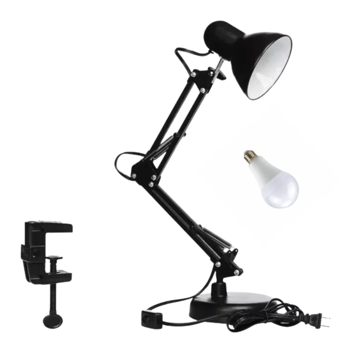 SEISA - Lampara Led Para Escritorio Plegable Doble base Incluye 1 foco