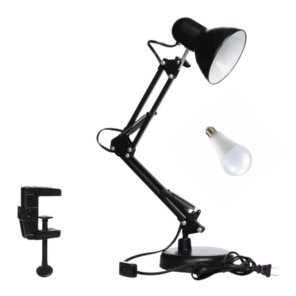 SEISA - Lampara Led Para Escritorio Plegable Doble base Incluye 1 foco