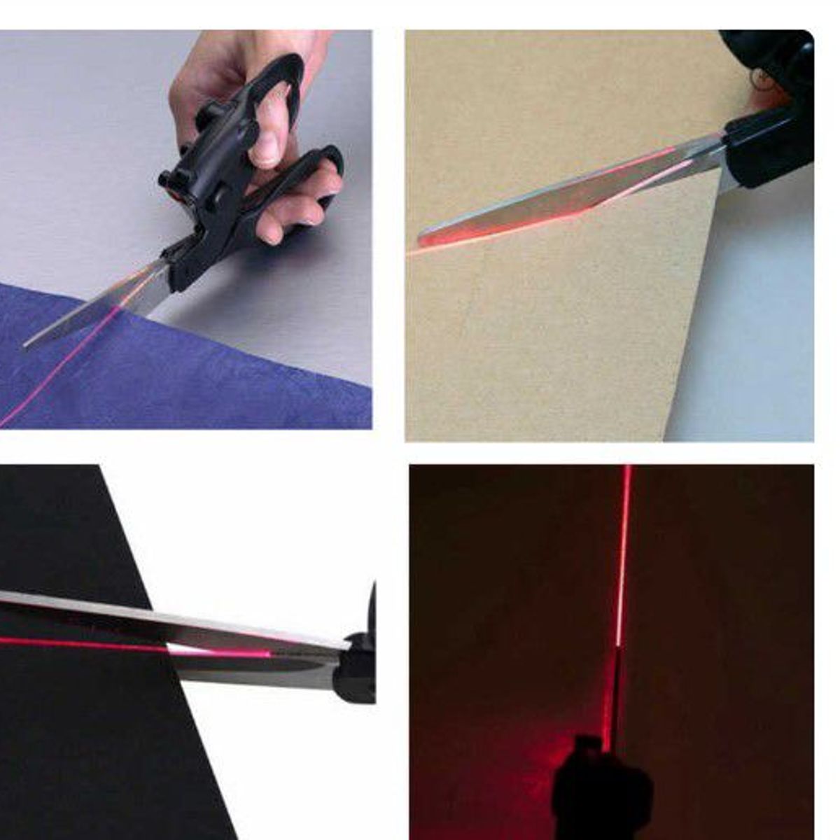 GENERICO - Tijera Guiada con Laser Profesional Corte Recto Manualidad