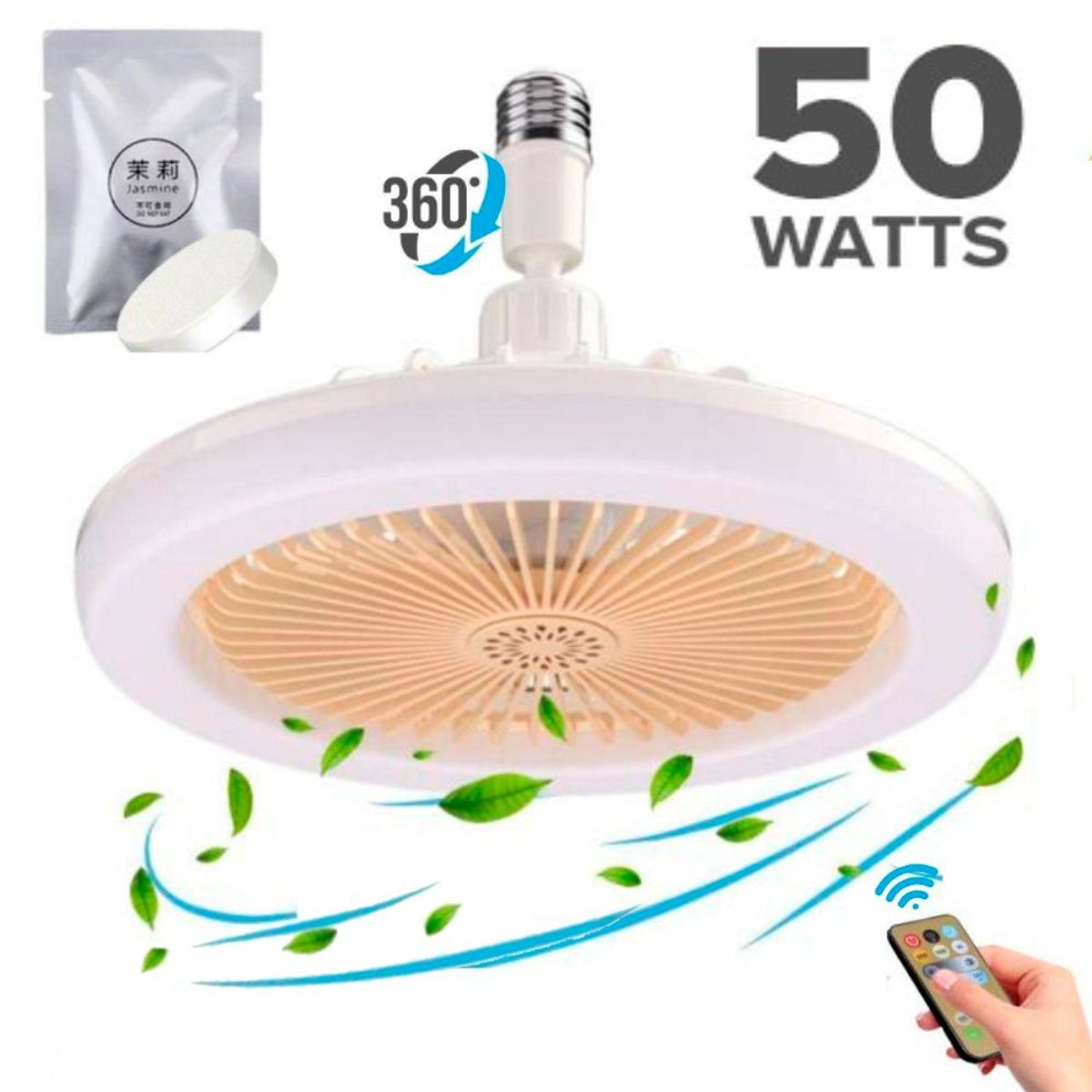 GENERICO - Foco Ventilador de Techo Giratorio Ajustable 30W Control y Fragancia