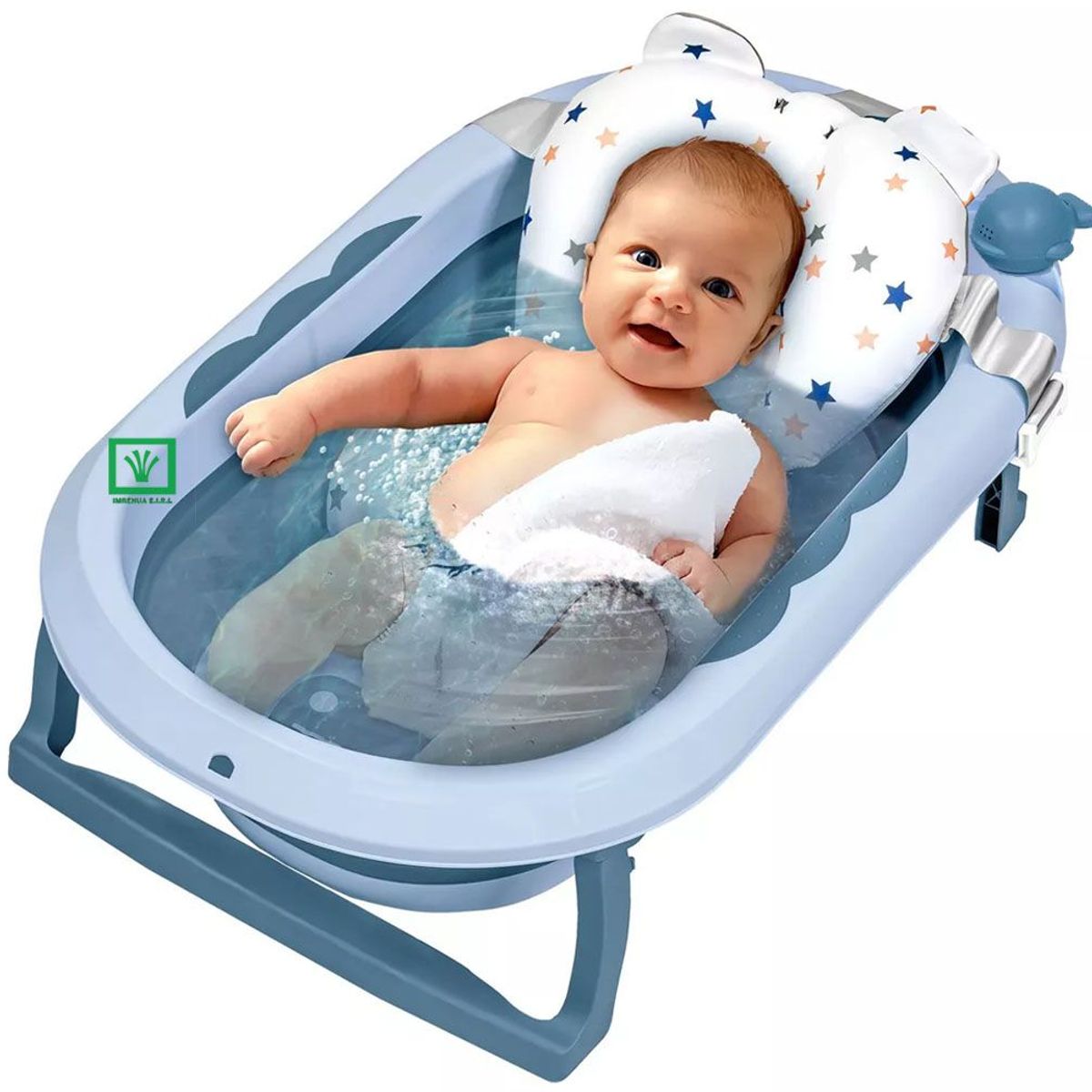 GENERICO - Bañera Tina de Baño Plegable Ballenita Con Termómetro