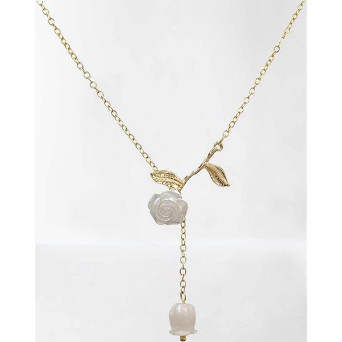 GENERICO - COLLAR ROSA BLANCA DORADA