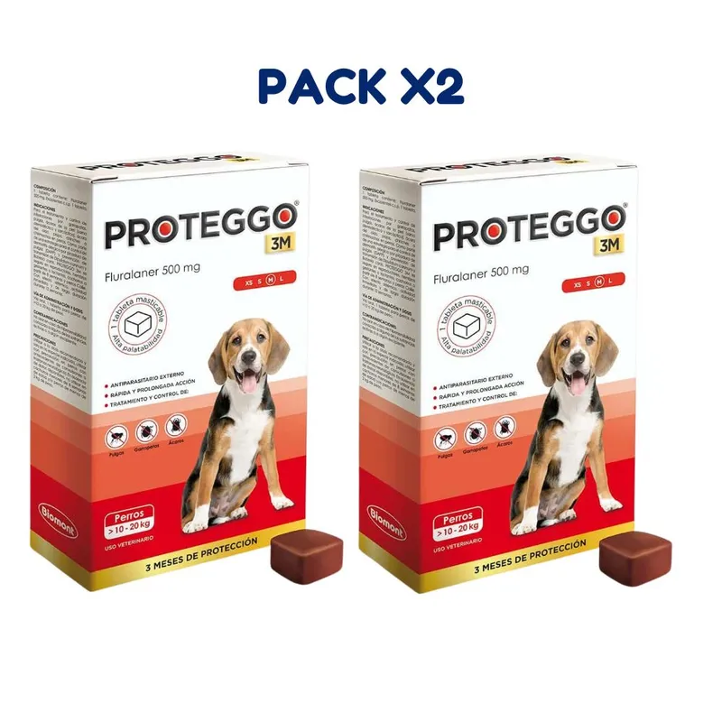 PROTEGGO - ANTIPULGAS PROTEGGO 10 A 20 KG PACK X2