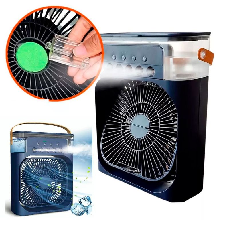 GENERICO - Ventilador Portátil Humidificador Aire Acondicionado Azul 3 En 1