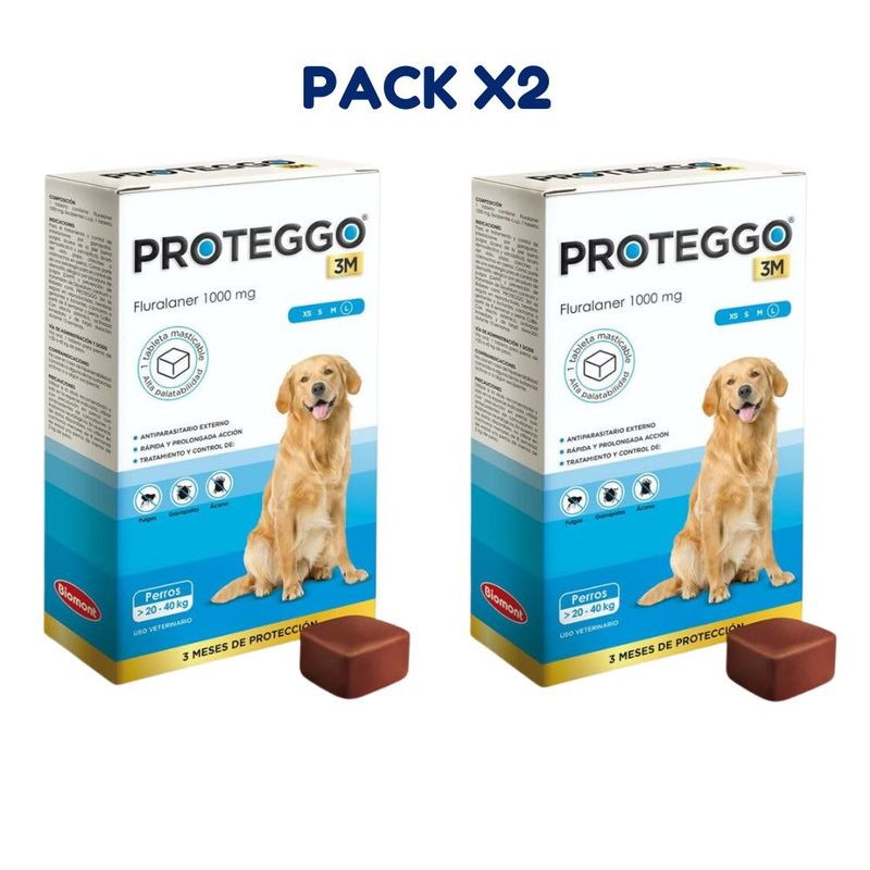 PROTEGGO - ANTIPULGAS PROTEGGO 20 A 40 KG PACK X2