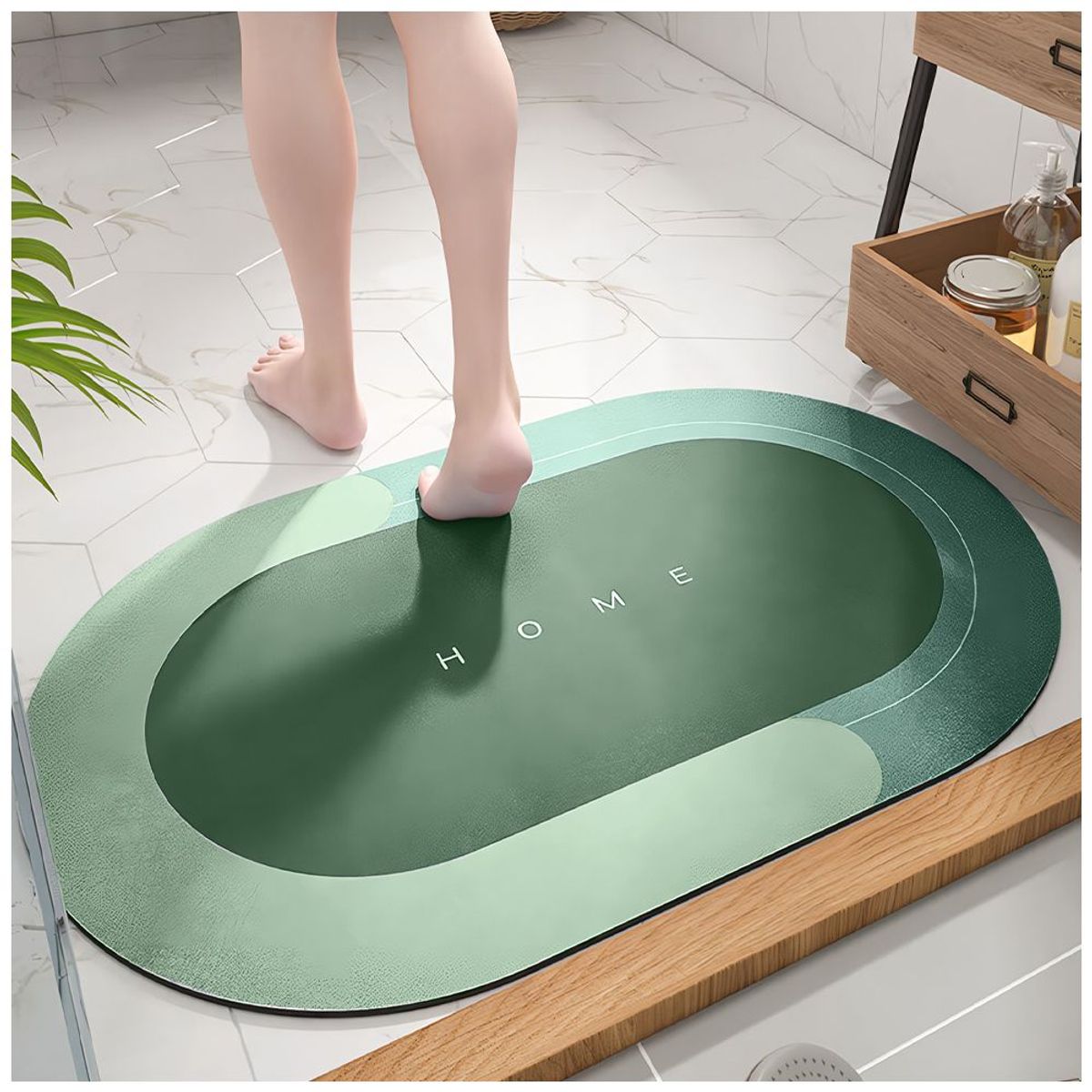KELLER - Alfombra Antideslizante para Piso Tapete de Baño N36 Verde