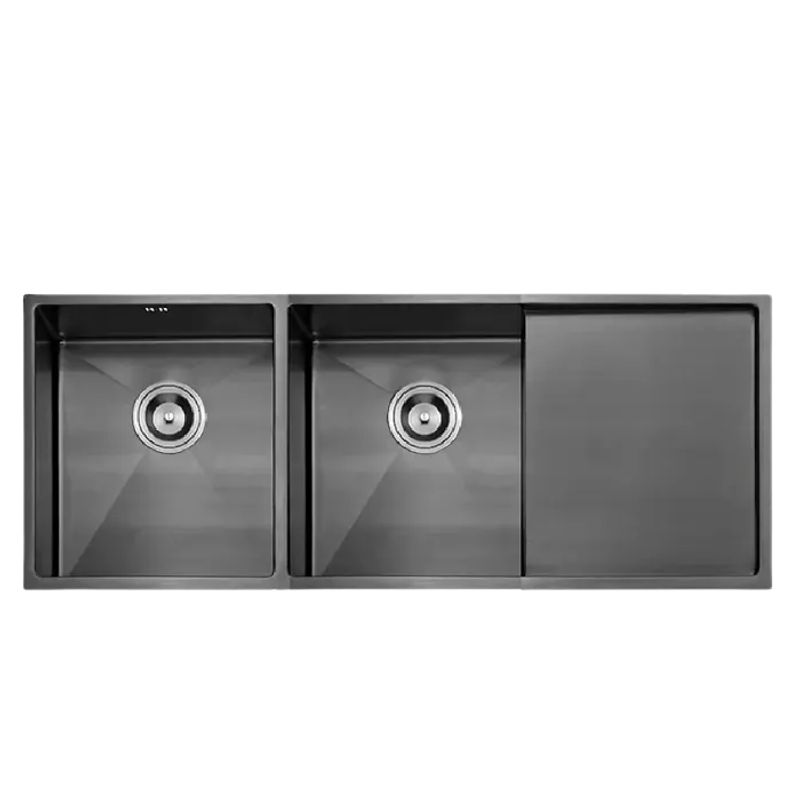 XM - LAVADERO DE COCINA 2 POZAS CON ESCURRIDERO NEGRO ULD01-12050
