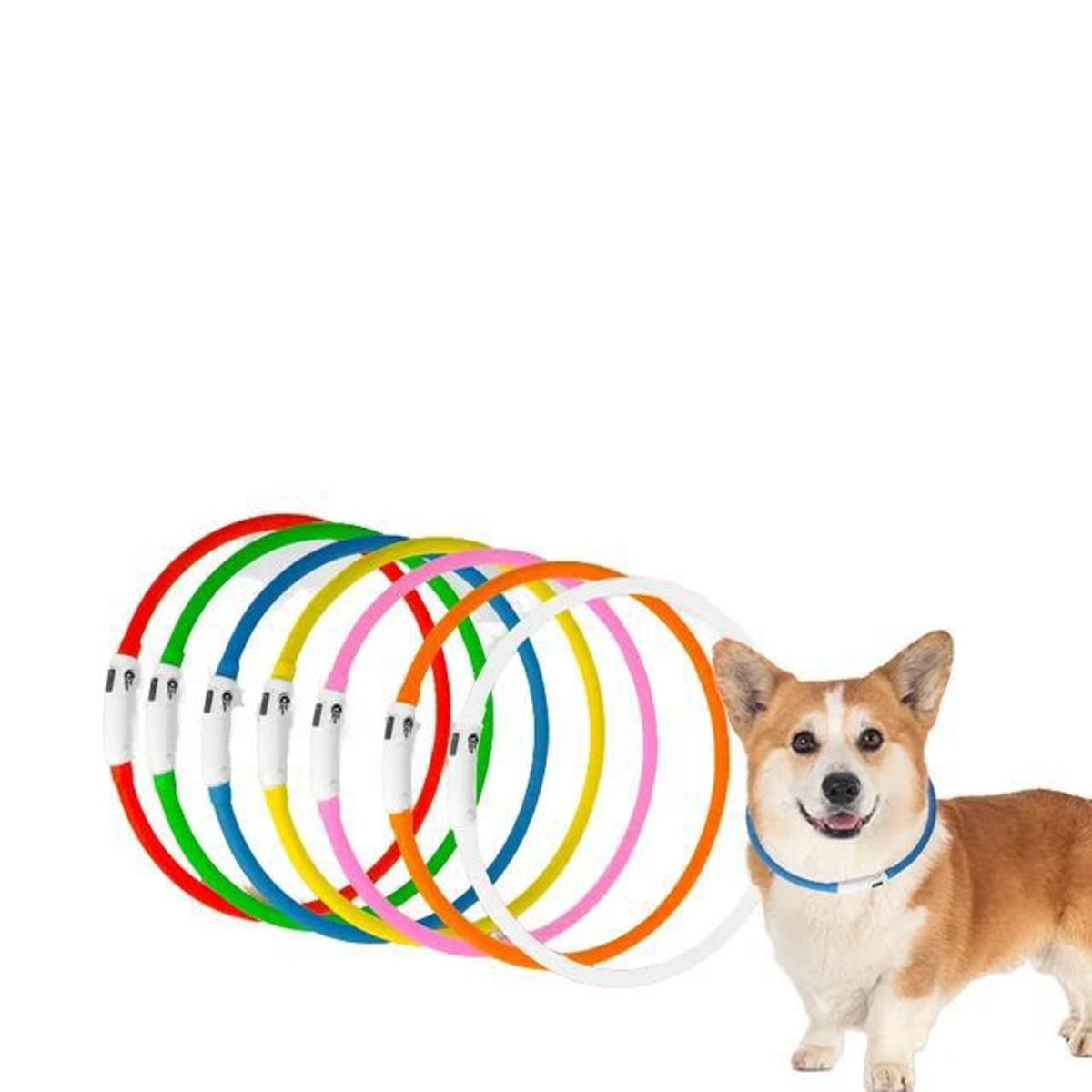 GENERICO - COLLAR LED PARA MASCOTAS RECARGABLE POR USB