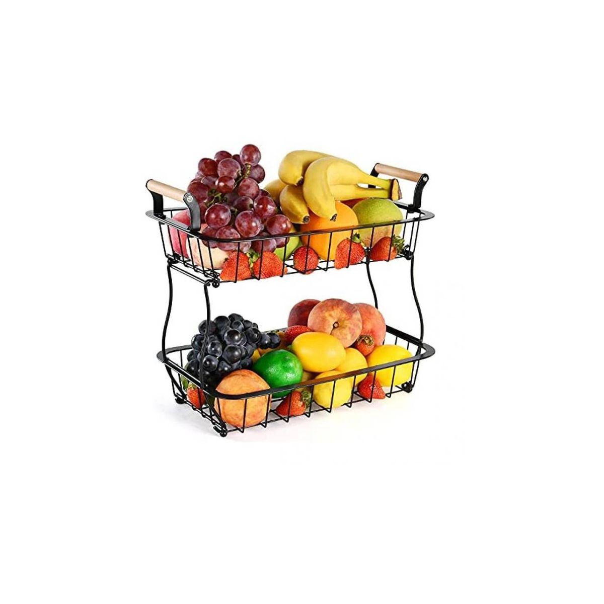 GENERICO - Frutero, cesta de pan, centro de mesa de 2 niveles para decoración