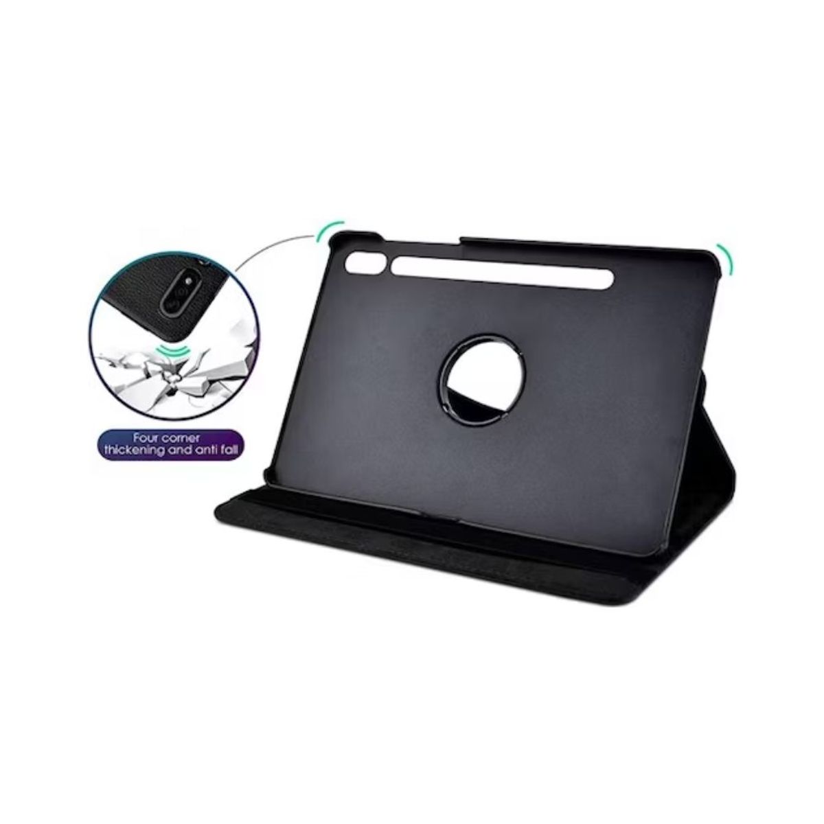 FUNDAANTIGOLPES - Funda Giratoria Negro para tablet Samsung Galaxy Tab S8 - S7