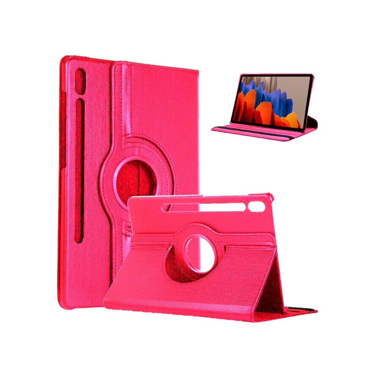 FUNDAANTIGOLPES - Funda Giratoria Fucsia para tablet Samsung Galaxy Tab S8 Plus - S7 FE