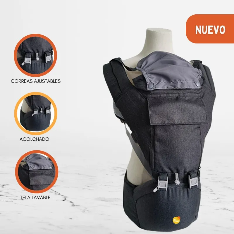 INFANTI - Canguro Portabebe «ARNÉS» Black