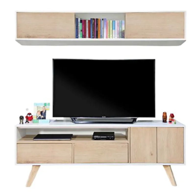 NACION MUEBLES - Combo centro de TV y Estante moderno LU