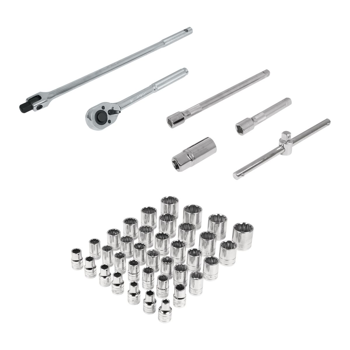 TRUPER - Juego de 42 herramientas cuadro 1/2" std y mm para mecánico