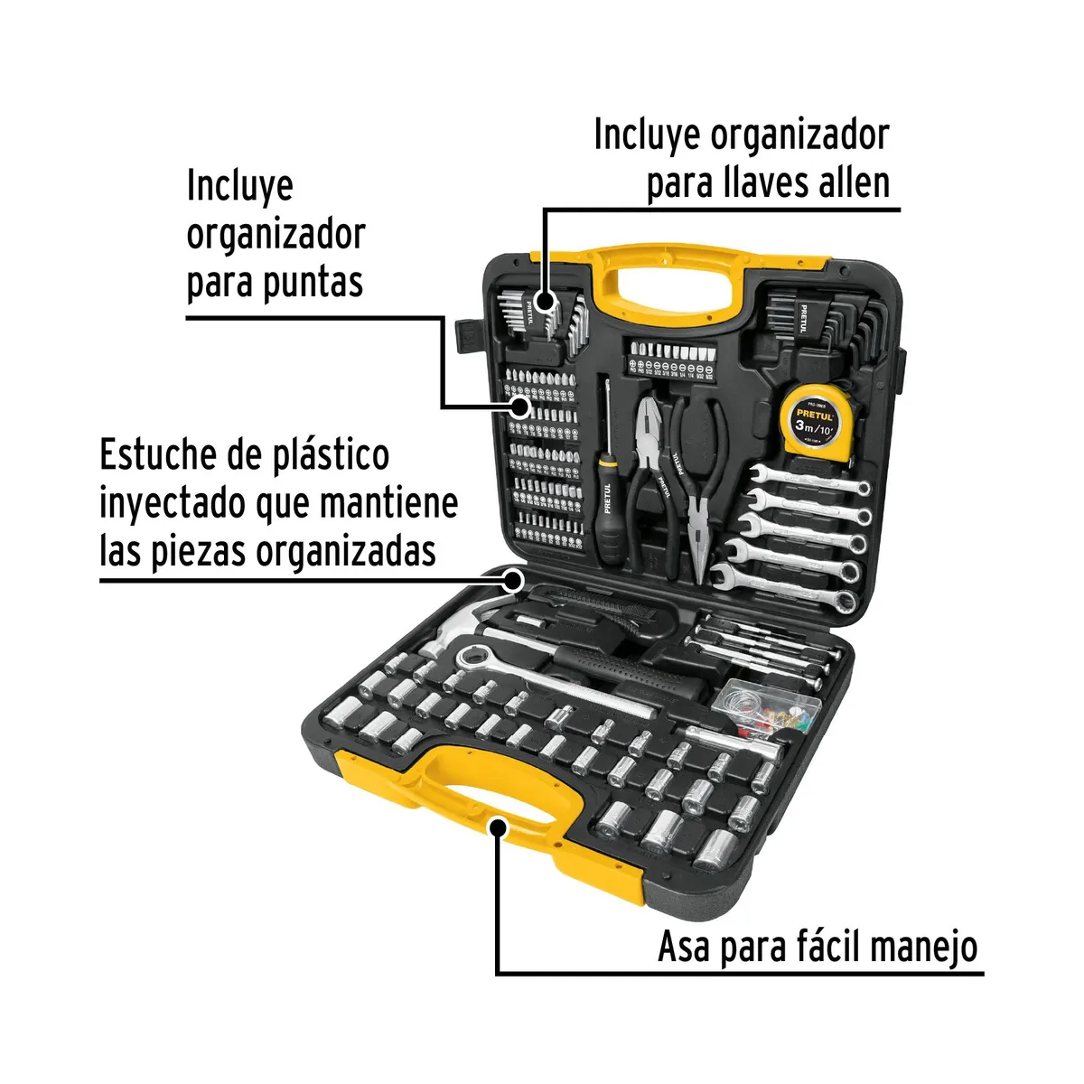 PRETUL - Juego de 133 herramientas