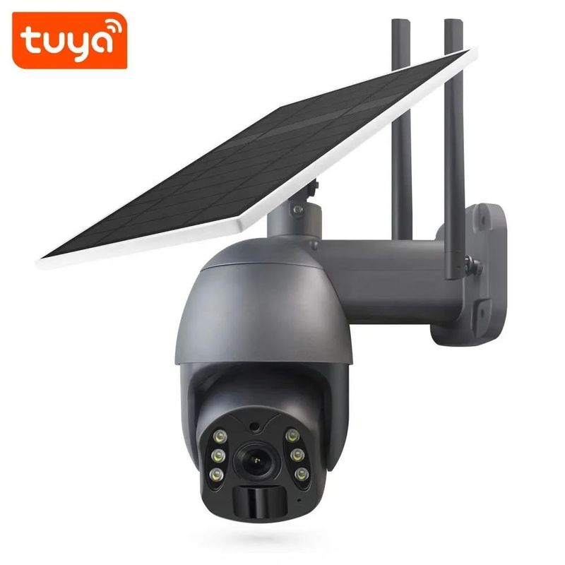 MN ELECTRONICS - Cámara Seguridad Wifi Tuya Smart 3MP 8W 2.4 Ghz Panel solar 25 PTZ
