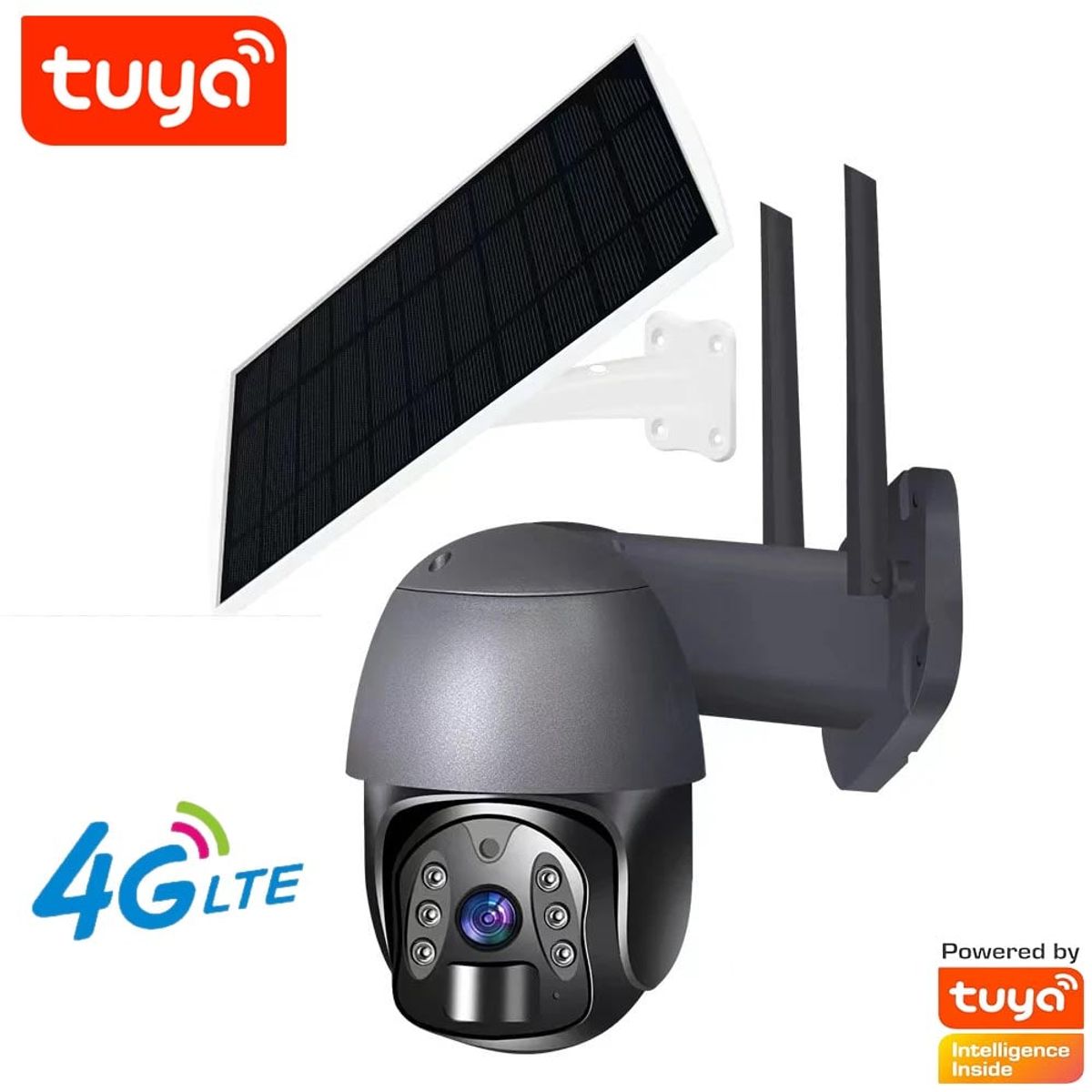 MN ELECTRONICS - Cámara Solar 4G LTE Tuya Smart 3.0MP 8W 2,5 "PTZ Batería Recargable