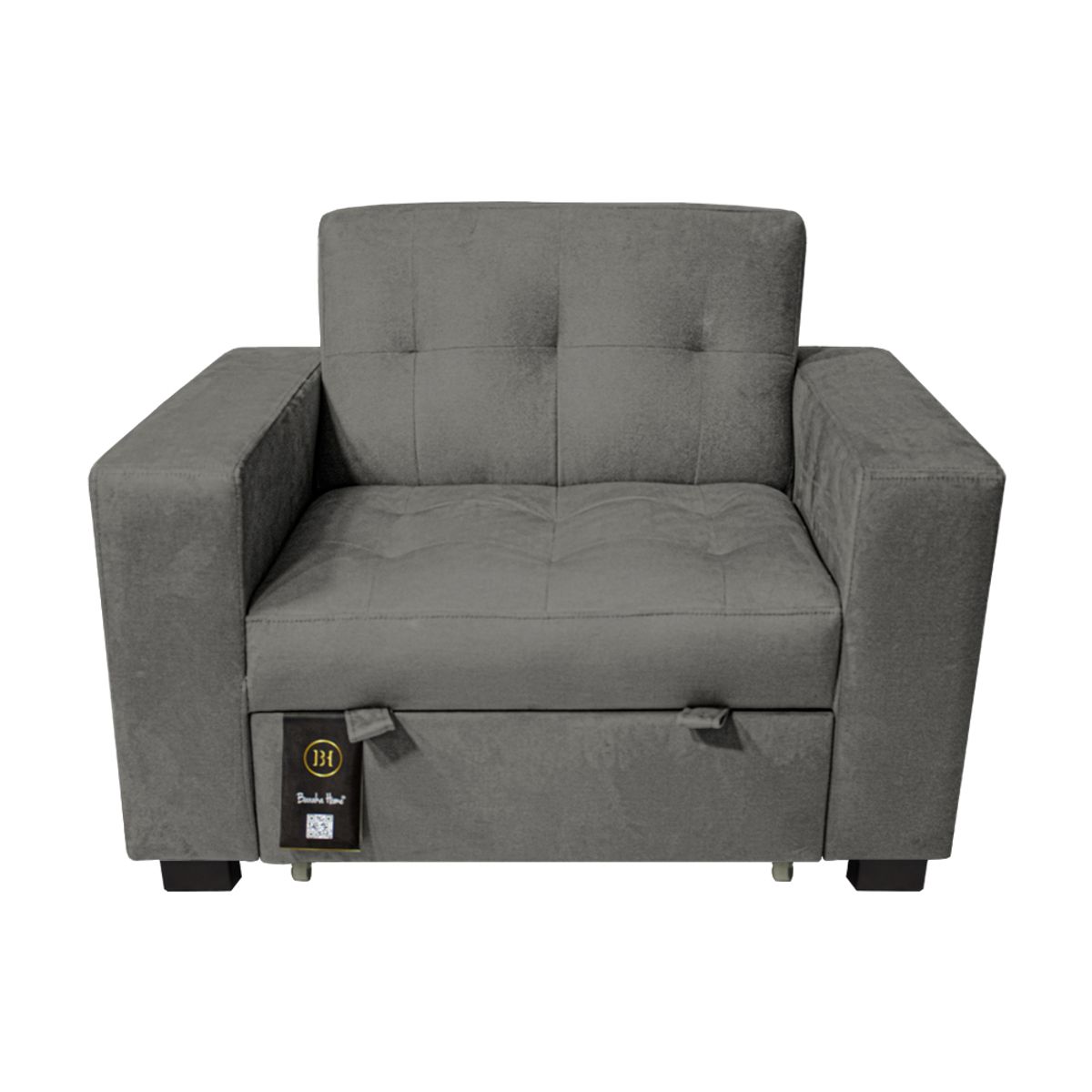 BARAKA HOME - Sofa Cama Madison 1 Plz - Gris Oscuro