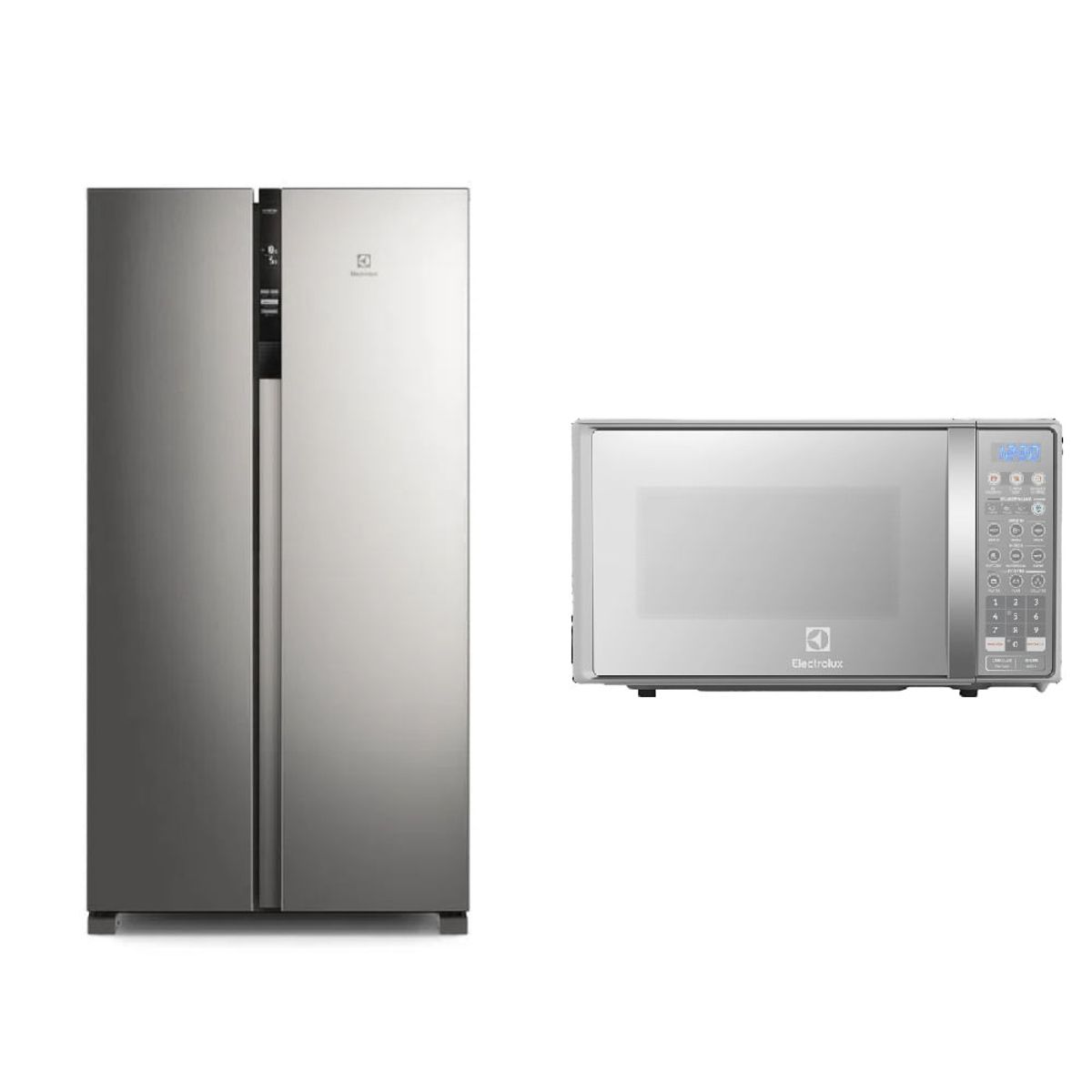 ELECTROLUX - Combo: Refrigerador Side By Side 517 L Silver ERSA53V2HVG + Microondas 20L EMDO20S2GSRUG Electrolux