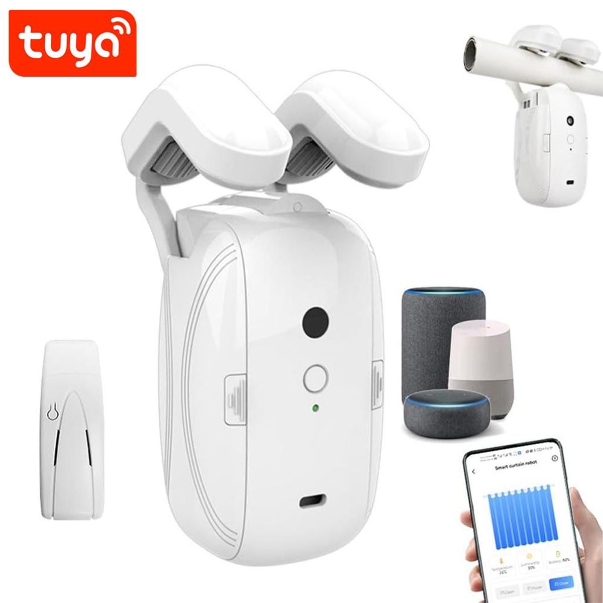 MN ELECTRONICS - Motor Robot Smart Tuya Wifi 2.4 Ghz Cortina Barra PST-LY-WF-1